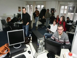 Employees at TV Avala, photo by Beta